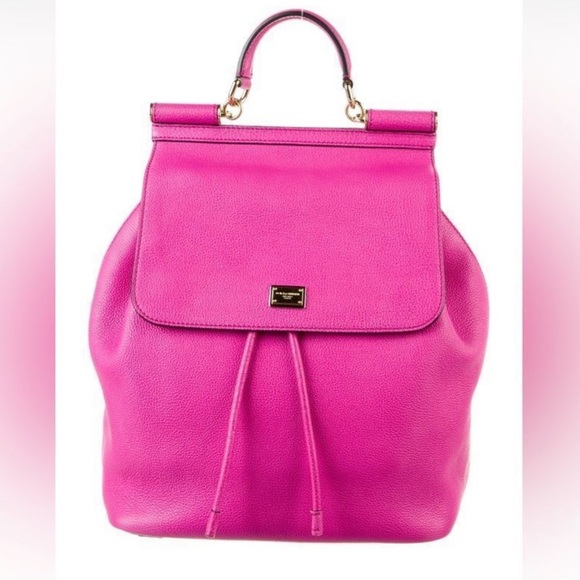 Stunning Barbie Pink Leather Dolce & Gabbana Backpack with gold hardware - Picture 1 of 12